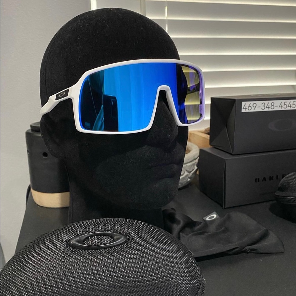 White Sutro Sunglasses with Blue Lenses